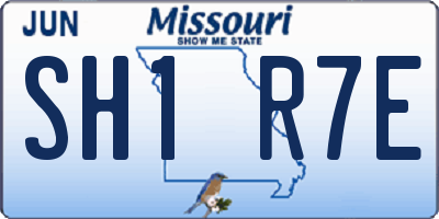 MO license plate SH1R7E