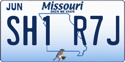 MO license plate SH1R7J