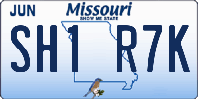 MO license plate SH1R7K