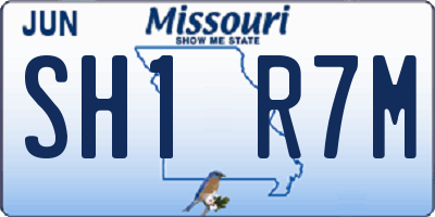 MO license plate SH1R7M