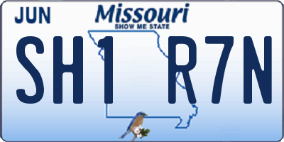 MO license plate SH1R7N