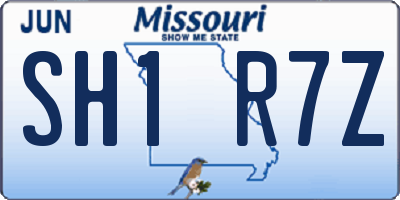 MO license plate SH1R7Z