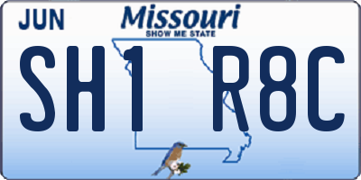 MO license plate SH1R8C
