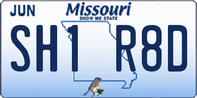 MO license plate SH1R8D
