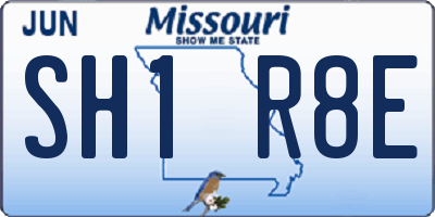 MO license plate SH1R8E