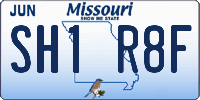 MO license plate SH1R8F