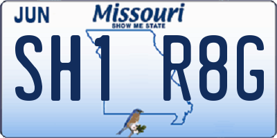 MO license plate SH1R8G