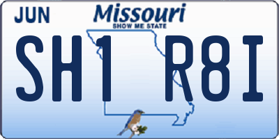 MO license plate SH1R8I