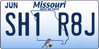 MO license plate SH1R8J