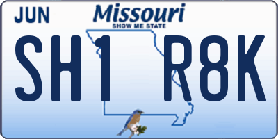 MO license plate SH1R8K