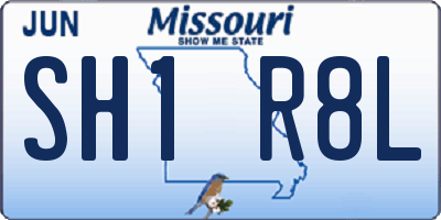 MO license plate SH1R8L