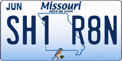 MO license plate SH1R8N