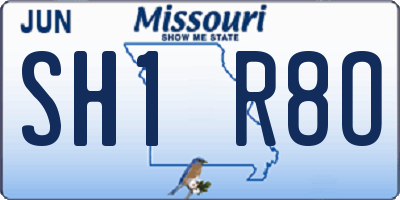 MO license plate SH1R8O