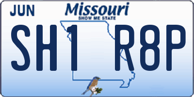MO license plate SH1R8P