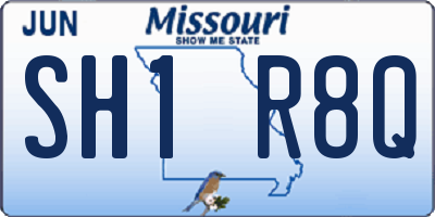 MO license plate SH1R8Q