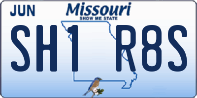 MO license plate SH1R8S