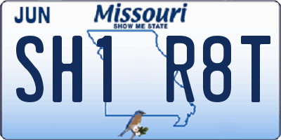 MO license plate SH1R8T
