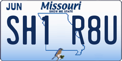 MO license plate SH1R8U