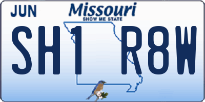 MO license plate SH1R8W