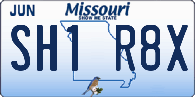 MO license plate SH1R8X