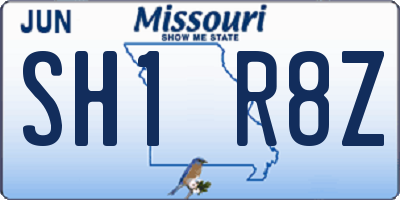 MO license plate SH1R8Z
