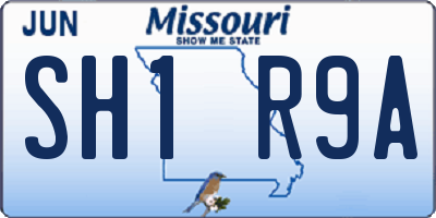 MO license plate SH1R9A