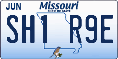 MO license plate SH1R9E