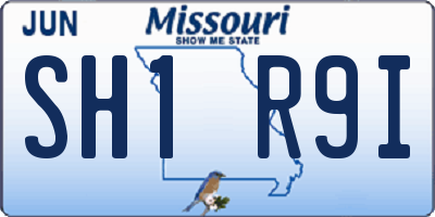 MO license plate SH1R9I