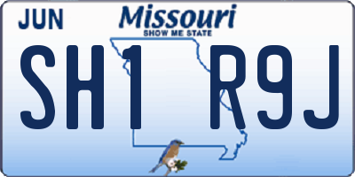 MO license plate SH1R9J