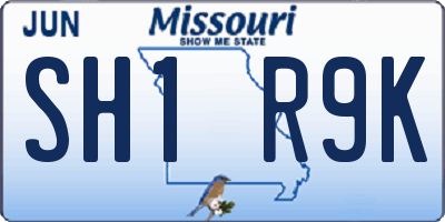 MO license plate SH1R9K