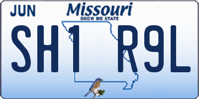 MO license plate SH1R9L