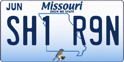 MO license plate SH1R9N