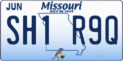 MO license plate SH1R9Q