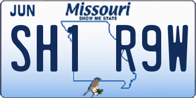 MO license plate SH1R9W