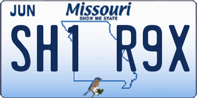 MO license plate SH1R9X
