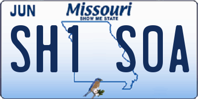 MO license plate SH1S0A