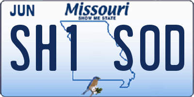 MO license plate SH1S0D