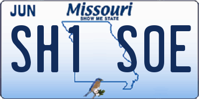 MO license plate SH1S0E
