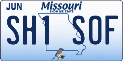 MO license plate SH1S0F