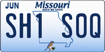 MO license plate SH1S0Q