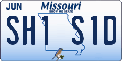 MO license plate SH1S1D