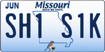 MO license plate SH1S1K