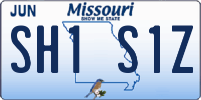 MO license plate SH1S1Z