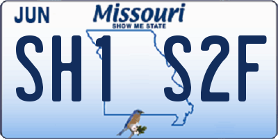 MO license plate SH1S2F