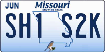 MO license plate SH1S2K