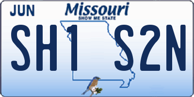 MO license plate SH1S2N