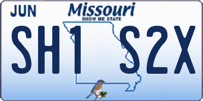 MO license plate SH1S2X