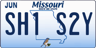 MO license plate SH1S2Y