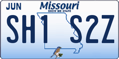MO license plate SH1S2Z