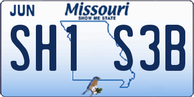 MO license plate SH1S3B